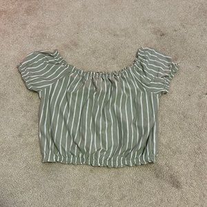 XS green american eagle off the shoulder blouse.